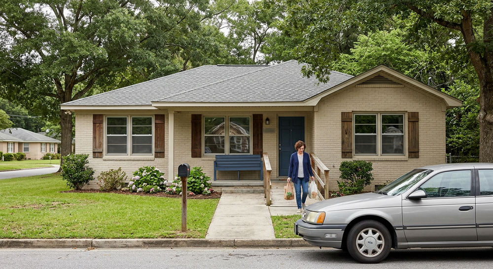 Exterior view associated with The Haven domestic violence shelter in Valdosta, Georgia.