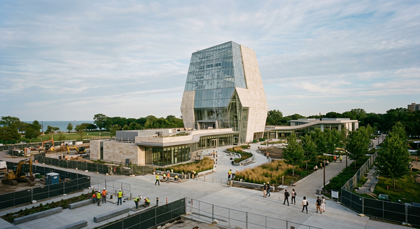 Exterior view of the Obama Presidential Center museum site in Chicago ahead of the June grand opening events.